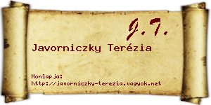 Javorniczky Terézia névjegykártya