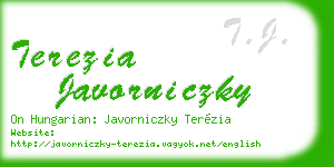 terezia javorniczky business card