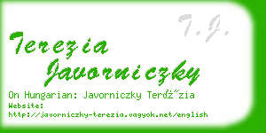 terezia javorniczky business card